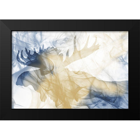 Moose Smoke Mate Black Modern Wood Framed Art Print by Villa, Milli