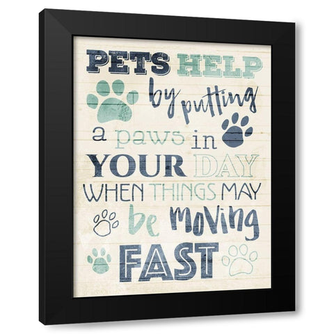 Pets Help Black Modern Wood Framed Art Print with Double Matting by Villa, Mlli