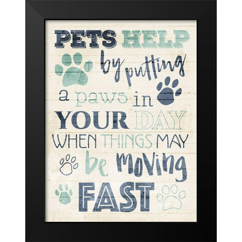 Pets Help Black Modern Wood Framed Art Print by Villa, Mlli