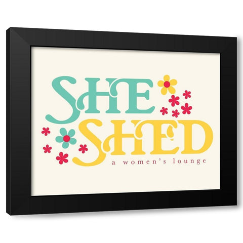 She Shed Lounge Black Modern Wood Framed Art Print with Double Matting by Villa, Mlli