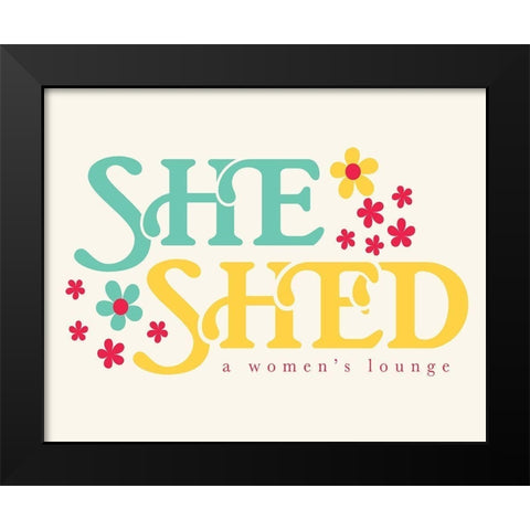 She Shed Lounge Black Modern Wood Framed Art Print by Villa, Mlli