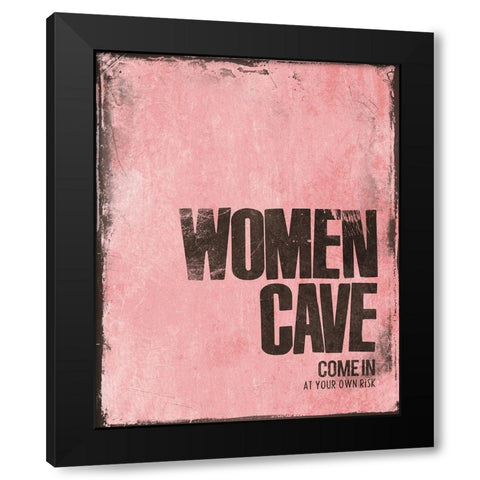 Women Cave Risk Pink Black Modern Wood Framed Art Print with Double Matting by Villa, Mlli