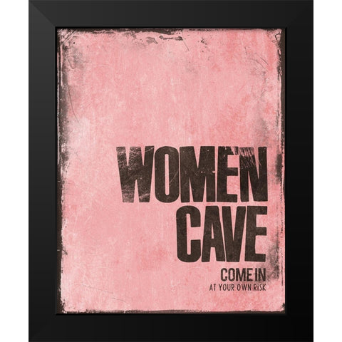 Women Cave Risk Pink Black Modern Wood Framed Art Print by Villa, Mlli