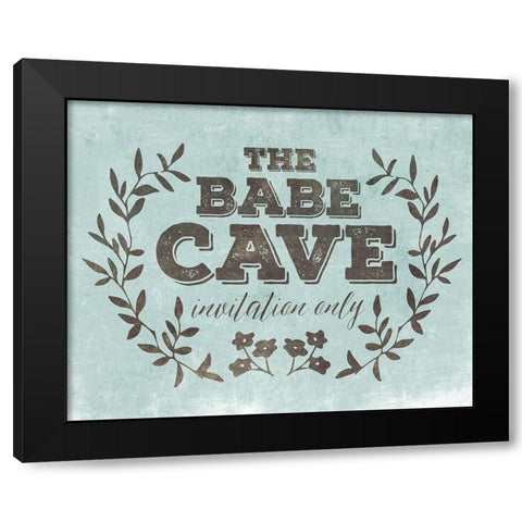 Babe Cave Teal Black Modern Wood Framed Art Print with Double Matting by Villa, Mlli