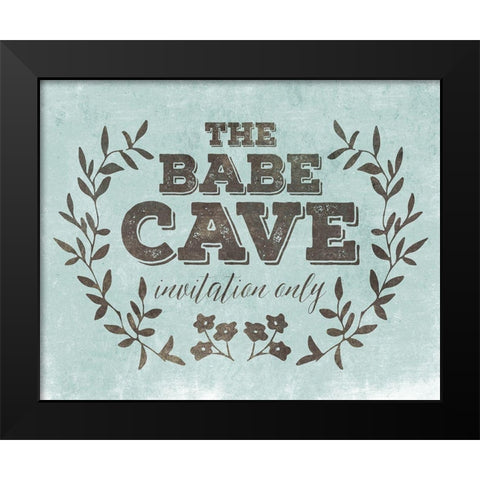 Babe Cave Teal Black Modern Wood Framed Art Print by Villa, Mlli
