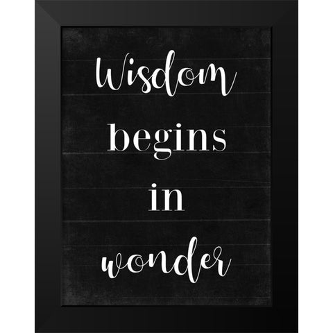 Wisdom B/W Black Modern Wood Framed Art Print by Villa, Mlli
