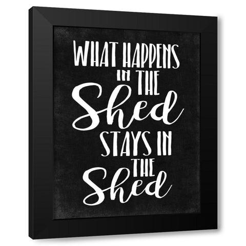 What Happens B/W Black Modern Wood Framed Art Print with Double Matting by Villa, Mlli
