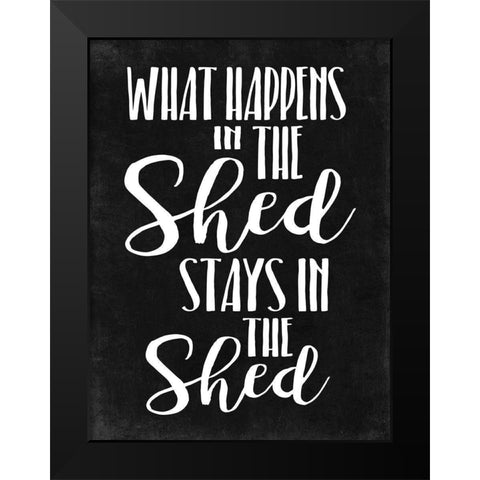 What Happens B/W Black Modern Wood Framed Art Print by Villa, Mlli