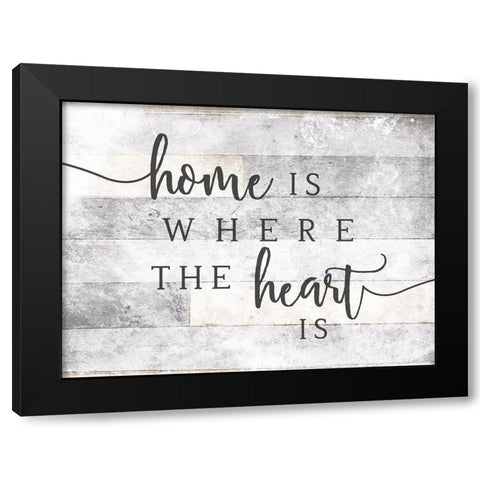 Home Heart Black Modern Wood Framed Art Print by Villa, Mlli