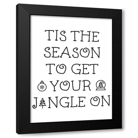 Jingle On Black Modern Wood Framed Art Print with Double Matting by Villa, Milli
