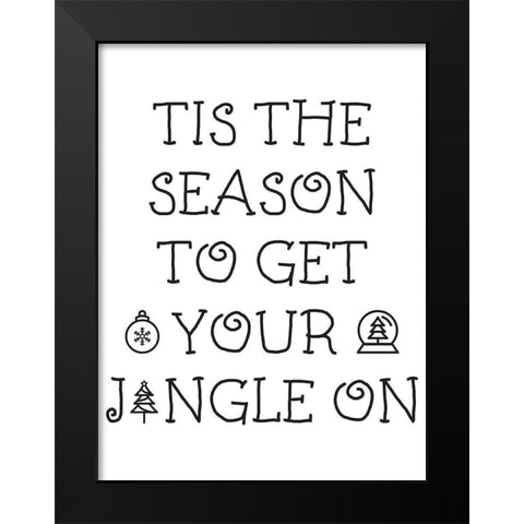Jingle On Black Modern Wood Framed Art Print by Villa, Milli