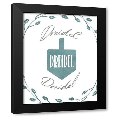 Dreidel Black Modern Wood Framed Art Print with Double Matting by Villa, Milli
