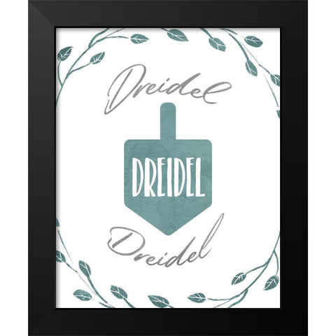 Dreidel Black Modern Wood Framed Art Print by Villa, Milli