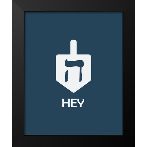 Hey Black Modern Wood Framed Art Print by Villa, Milli