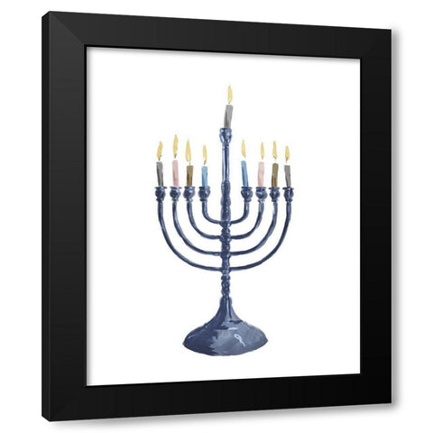 Menorah Black Modern Wood Framed Art Print by Villa, Milli