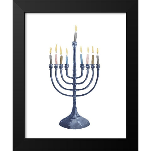 Menorah Black Modern Wood Framed Art Print by Villa, Milli