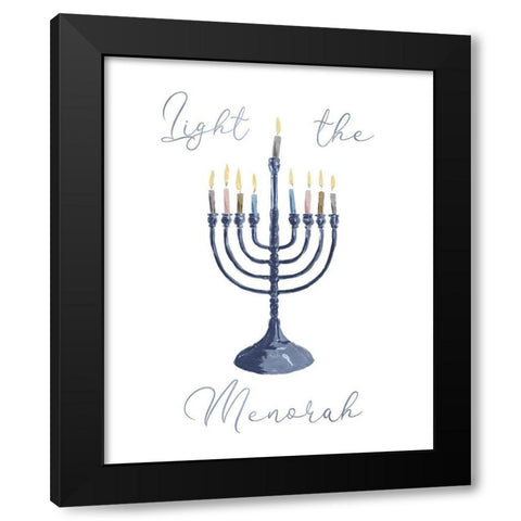 Light The Menorah Black Modern Wood Framed Art Print by Villa, Milli