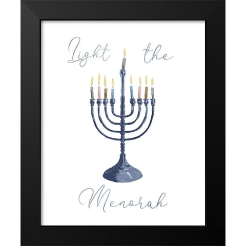 Light The Menorah Black Modern Wood Framed Art Print by Villa, Milli