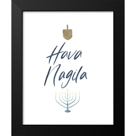 Hava Nagila Black Modern Wood Framed Art Print by Villa, Milli