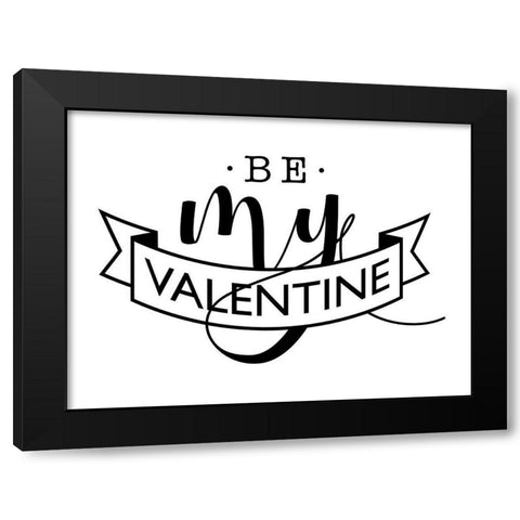 Be My V Black Modern Wood Framed Art Print with Double Matting by Villa, Milli