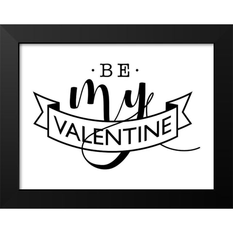 Be My V Black Modern Wood Framed Art Print by Villa, Milli