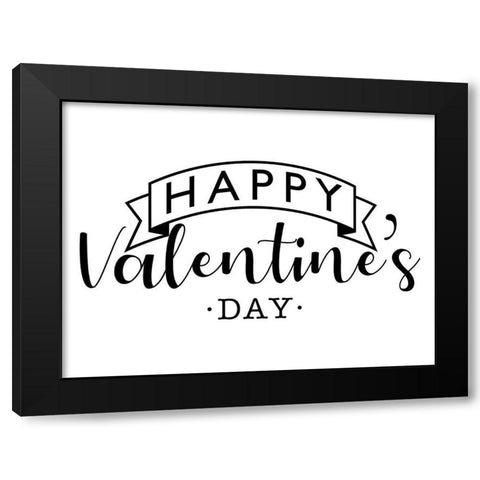 Happy V Day Black Modern Wood Framed Art Print with Double Matting by Villa, Milli