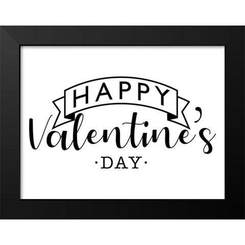 Happy V Day Black Modern Wood Framed Art Print by Villa, Milli