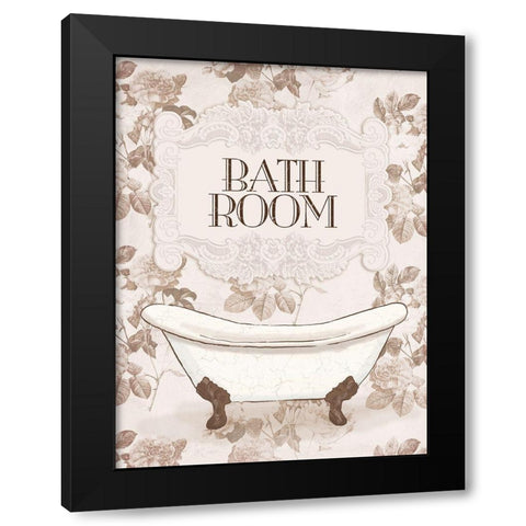 Bathroom Black Modern Wood Framed Art Print by Villa, Milli