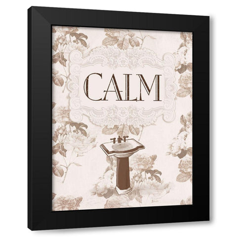 Calm Black Modern Wood Framed Art Print with Double Matting by Villa, Milli