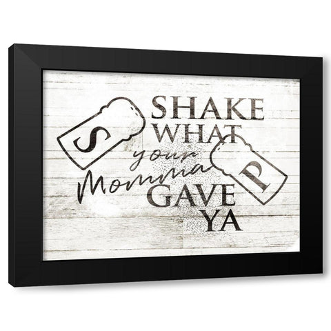 Shake What Black Modern Wood Framed Art Print with Double Matting by Villa, Milli