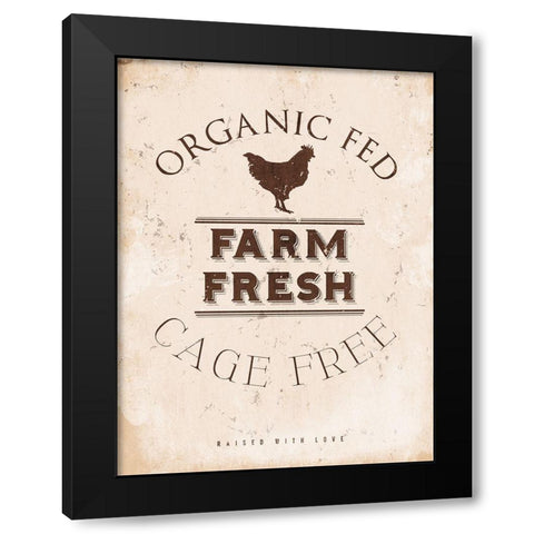 Farm Fresh Chicken Black Modern Wood Framed Art Print by Villa, Milli