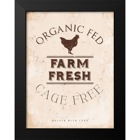 Farm Fresh Chicken Black Modern Wood Framed Art Print by Villa, Milli