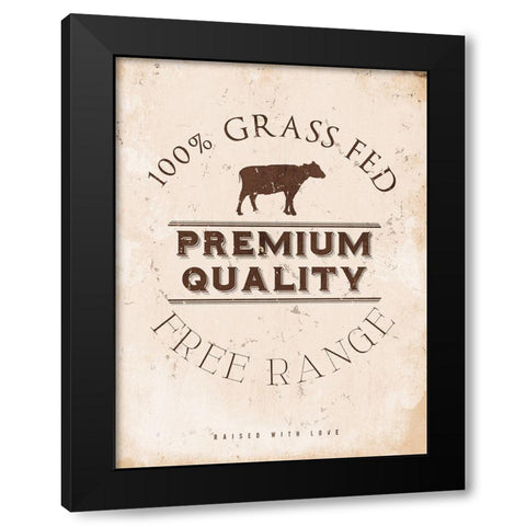 Premium Quality Cow Black Modern Wood Framed Art Print with Double Matting by Villa, Milli