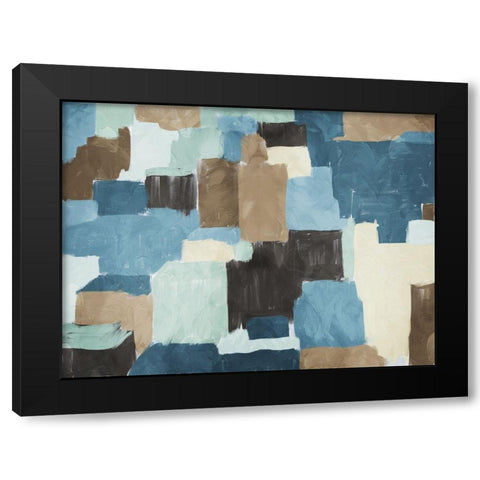 Block Abstract Black Modern Wood Framed Art Print by Villa, Milli