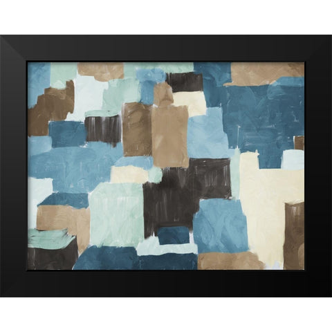 Block Abstract Black Modern Wood Framed Art Print by Villa, Milli