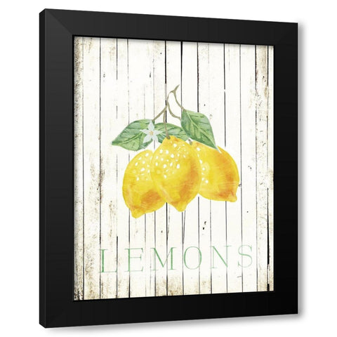 Wood Lemons Black Modern Wood Framed Art Print with Double Matting by Villa, Milli