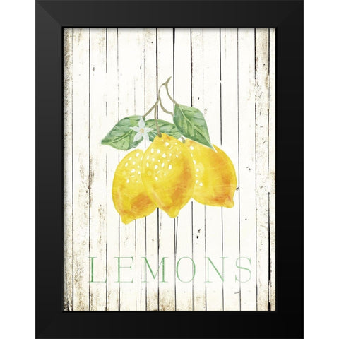 Wood Lemons Black Modern Wood Framed Art Print by Villa, Milli