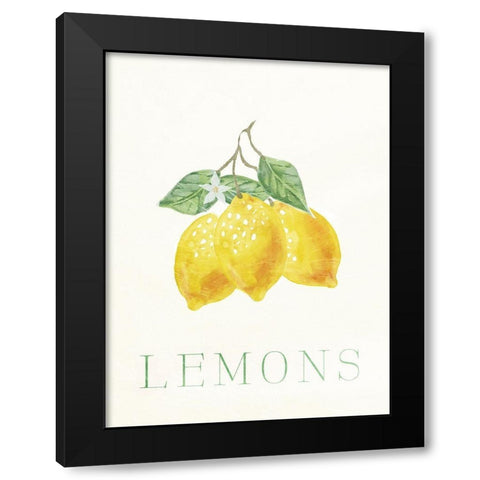 Clean Lemons Black Modern Wood Framed Art Print by Villa, Milli