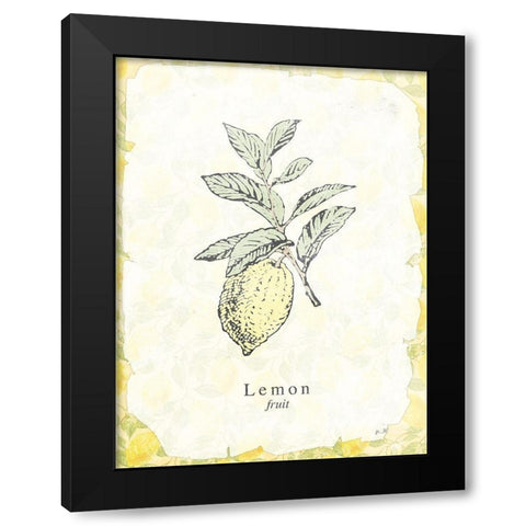 Lemon Fruit Black Modern Wood Framed Art Print by Villa, Milli