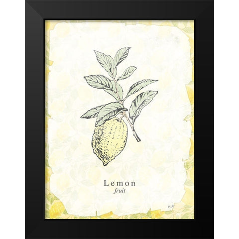 Lemon Fruit Black Modern Wood Framed Art Print by Villa, Milli