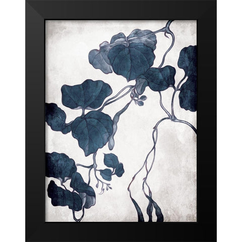 Blue Hanging Leaves 1 Black Modern Wood Framed Art Print by Villa, Milli