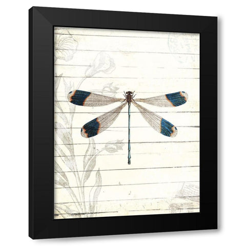 Dragonfly Look Black Modern Wood Framed Art Print with Double Matting by Villa, Milli