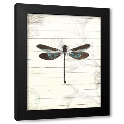 Dragonfly Look 2 Black Modern Wood Framed Art Print with Double Matting by Villa, Milli