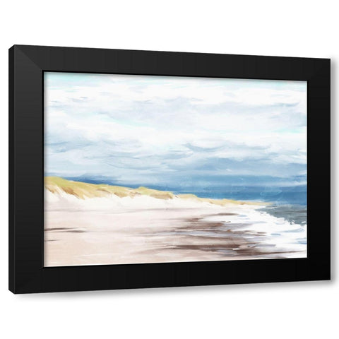 The Beach In Calm Black Modern Wood Framed Art Print with Double Matting by Villa, Milli