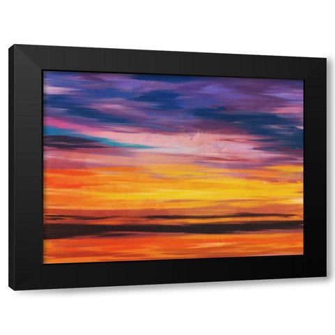 Sunset In Motion Black Modern Wood Framed Art Print by Villa, Milli