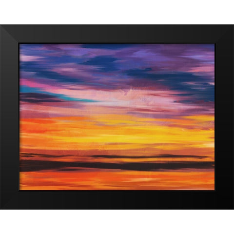 Sunset In Motion Black Modern Wood Framed Art Print by Villa, Milli