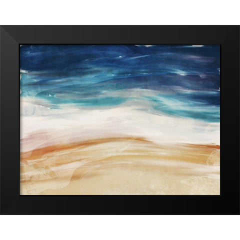 Sea Flow Black Modern Wood Framed Art Print by Villa, Milli