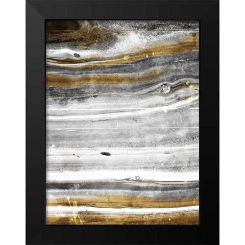 Gold Flow Black Modern Wood Framed Art Print by Villa, Milli