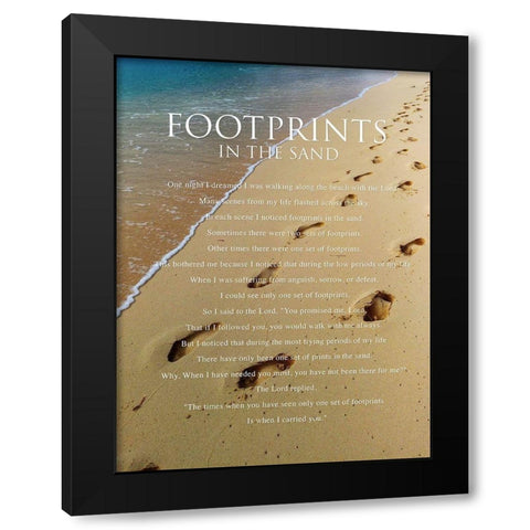 Footprints Black Modern Wood Framed Art Print by Villa, Milli