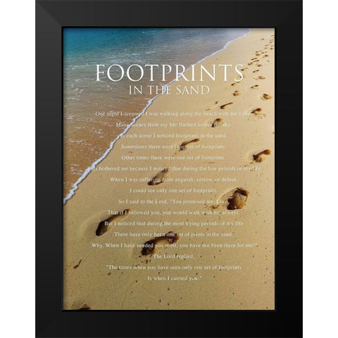 Footprints Black Modern Wood Framed Art Print by Villa, Milli